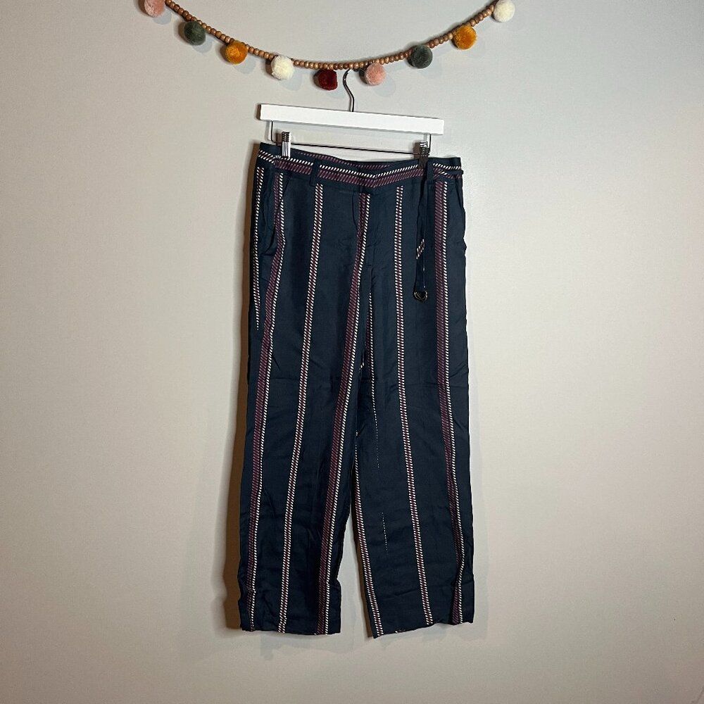 LOFT blue patterned wide leg pants
